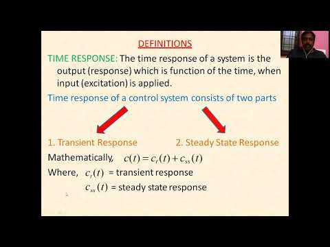 CONTROL SYSTEMS LECTURE 8( Time response analysis of control systems and standard test signals)