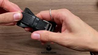 Vídeo de Pulseira Couro Cuff Compatível com Apple Watch