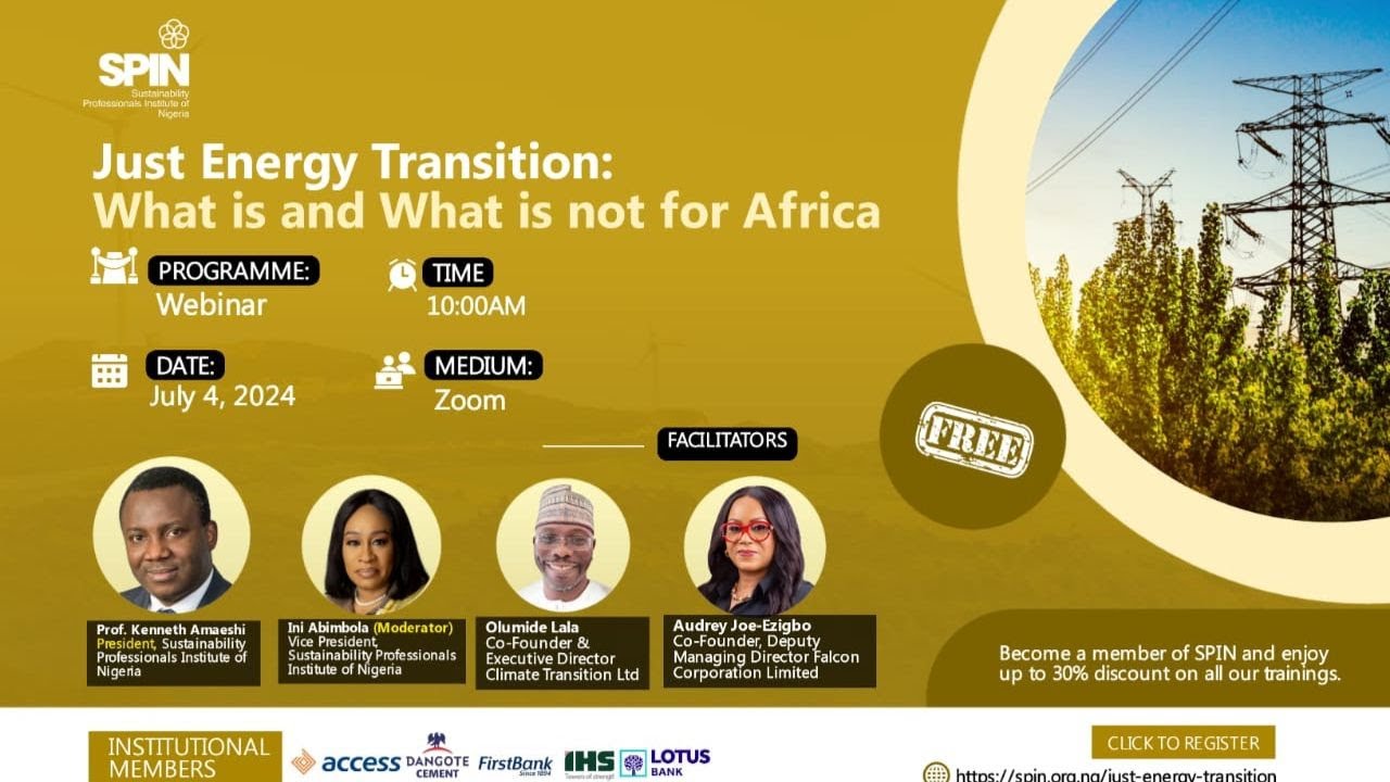 Just Energy Transition in Africa | Sustainability Professionals Institute of Nigeria