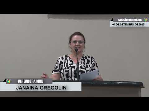 CMBTE - USO DE TRIBUNA PELA VEREADORA JANAINA GREGOLIN - MDB.