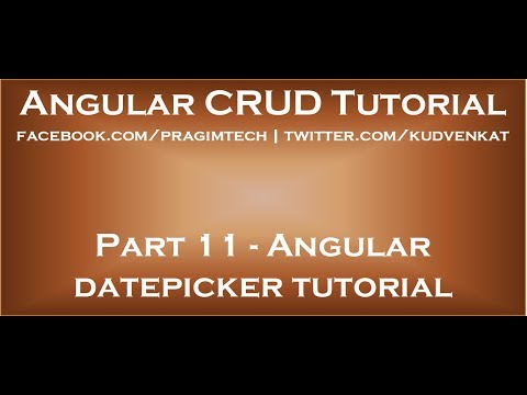 Angular datepicker tutorial