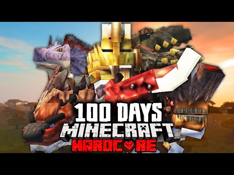 I Survived 100 Days in Monster Hunter in Hardcore Minecraft
