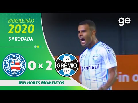 Gols e lances de Bahia x Grêmio