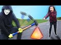 PROJECT ZORGO vs CRYSTAL & NINJA GADGETS in Real Life (Delorean Obstacle Course Race Against Time)