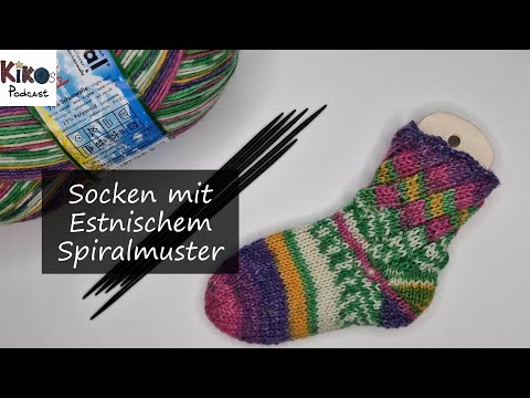Kikos Strickschule - Anleitung - Socken mit Estnischem Spiralmuster stricken