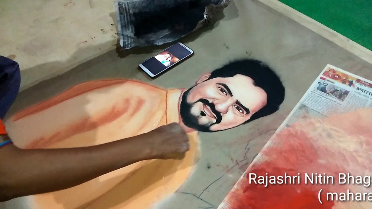 Beautiful wedding portrait rangoli art by rajashri junnarkar bhagawat