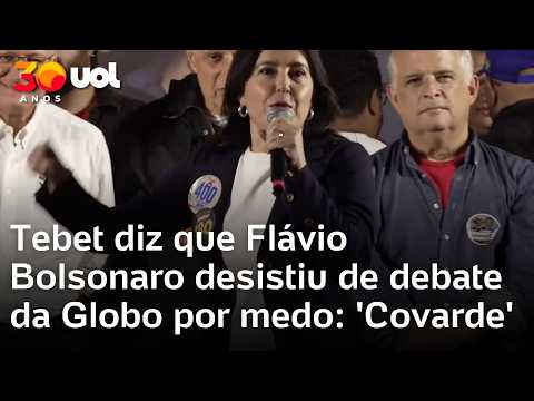 Tebet diz que Flávio Bolsonaro desistiu de debate da Globo por medo: ‘Covarde’