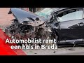 Auto crasht tegen huis in Breda