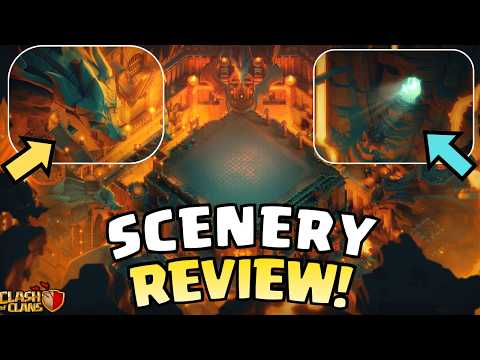 NEW Dragon Escape Scenery REVIEW! All Animations and Easter Eggs (Clash Of Clans)