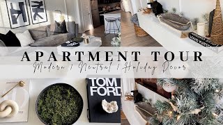 APARTMENT TOUR | MODERN, NEUTRAL, COZY AESTHETIC | CHRISTMAS HOME DECOR TOUR 2021