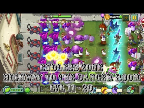 Plants vs Zombies 2 - Modern Day | Endless Zone All Max Level Plants Test Level 11 - 20