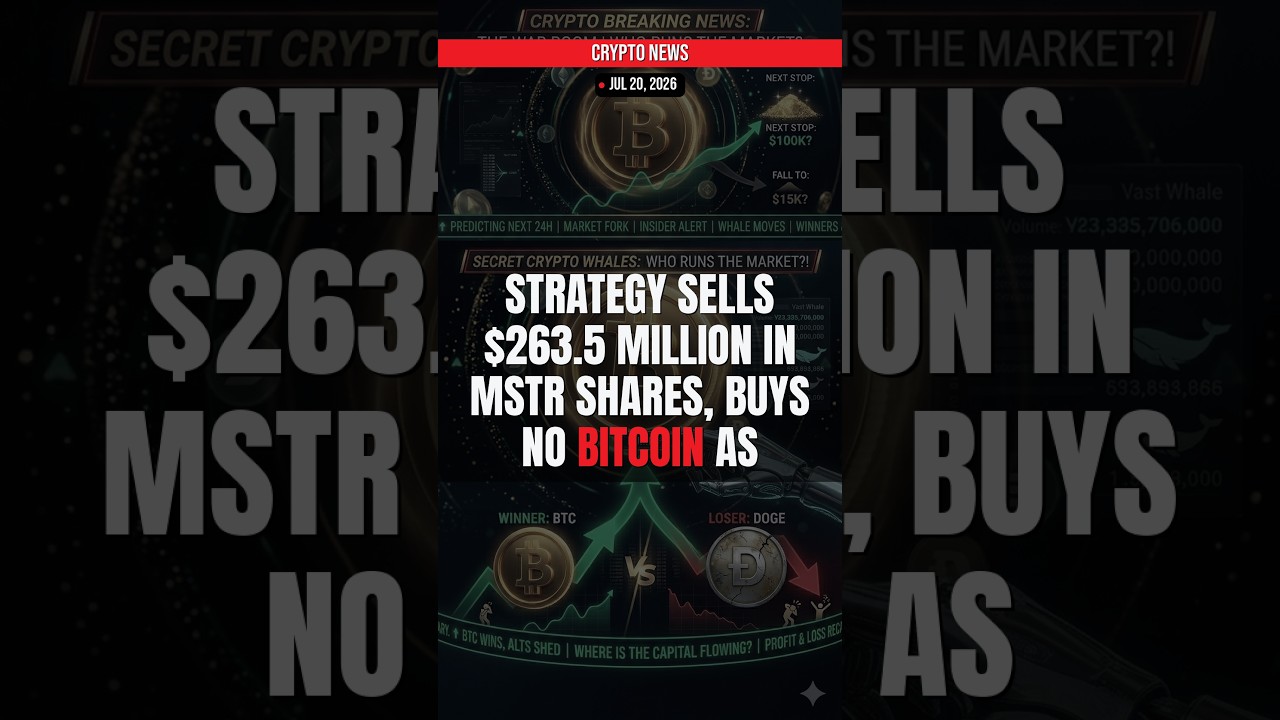 BREAKING: Strategy sells $263.5 million in MSTR shares, buys — Crypto News Jul 20, 2026