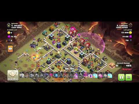 Clash of Clans Th12 vs Semi Th14 using Queen Charge Lalo