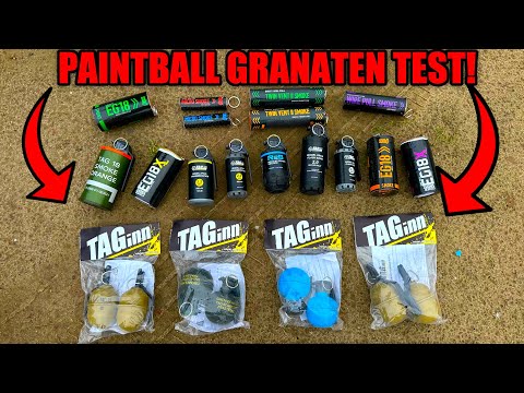 TEST PAINTBALL HAND GRENADES! Flash grenades, XXL smoke grenades & air soft grenades!