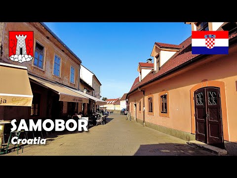 Samobor, Croatia. A walk in the city center. 4K