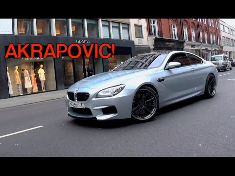 Russian BMW M6 w/Akrapovic Exhaust - Sounds & Driving in London