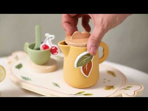 Honeybake Unisex Wooden Afternoon Tea Set Educational Pretend Play & Preschool Gift For Kids