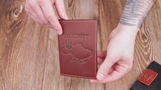 Обкладинка на паспорт у вінтажній шкірі Карта Grande Pelle 16772 світло-коричнева