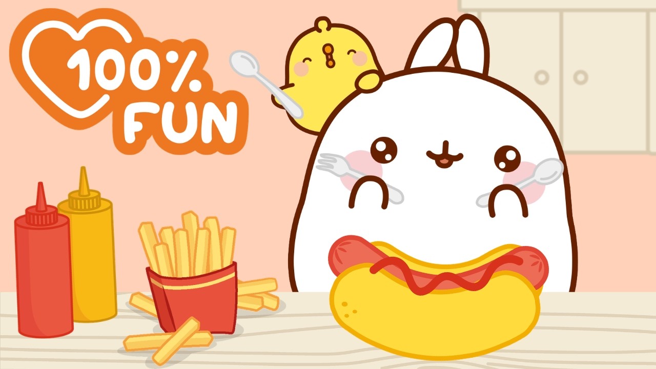 Can Molang Finish This Giant Hot Dog? 🌭😂 Giant Food Compilation