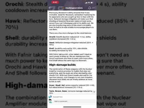 War Robots 7.9 Rebalance Details w/ commentary - Fafnir, Revenant, and Orochi Nerf