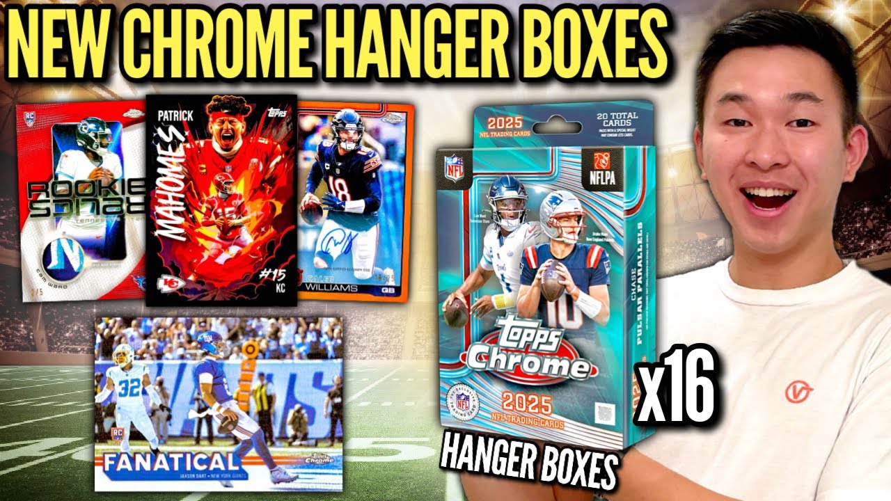 TOPPS CHROME FOOTBALL HANGERS HAVE ARRIVED! 😳 2025 Topps Chrome Retail Hanger Box Review x16