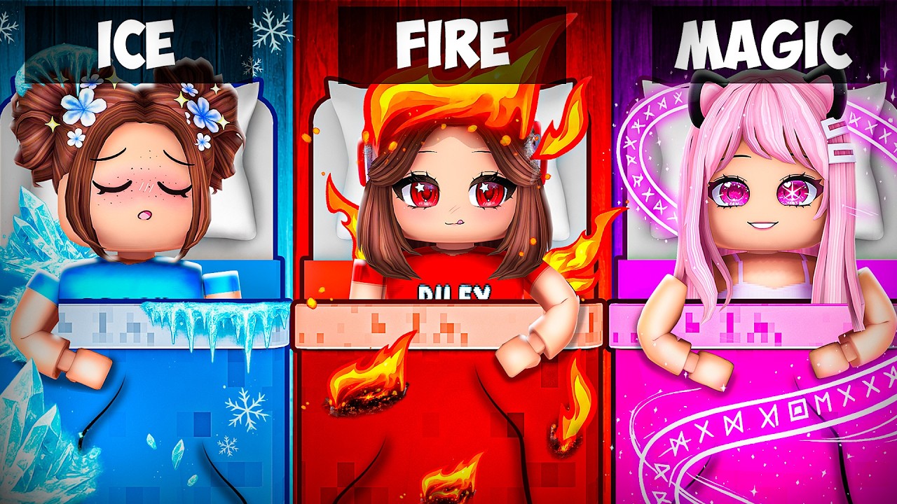Having An ELEMENTAL SLEEPOVER In Roblox..(Brookhaven)