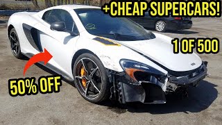 Insane Finds at copart! 2021 BMW m8, McLaren 675LT, Ferrari 458, A$AP Bari Lamborghini Uras!