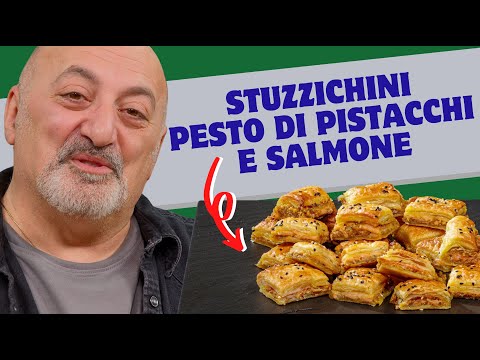 Stuzzichini pesto di pistacchi e salmone