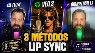 GRÁTIS - 3 FORMAS de Fazer LIP SYNC com MÚSICAS no Veo 3 e OmniFlash 1.1