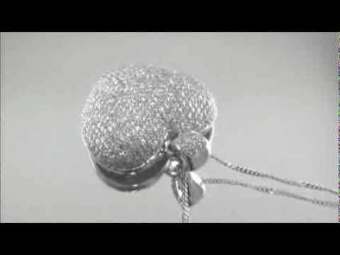 1.85ct Diamond Heart Pendant Brilliant Cut Diamonds F VS White Gold with Chain