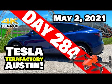 Tesla Gigafactory Austin 4K  Day 284 - 5/2/21 - Terafactory - GUIDED TOUR OF GIGA TEXAS WITH LABELS!