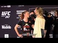 VALENTINA SHEVCHENKO UNFAZED IN FACE OFF WITH KATLYN CHOOKAGIAN AT UFC 247 MEDIA DAY