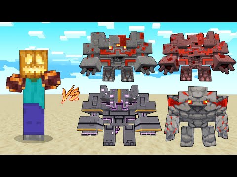 ZOMBIN Vs Obsidian MONSTROSITY, Redstone MONSTROSITY, Mooshroom MONSTROSITY, Redstone GOLEM