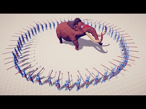 50x Spear Thrower Circle vs Giant Units - Totally Accurate Battle Simulator TABS