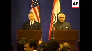 AP clean footage Colin Powell Presser plus meets minister