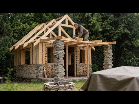 90 Days Alone: Building My Dream Wooden House in the Wilderness