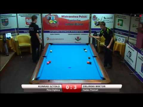 Mistrzostwa Polski Juniorów w Bilard 9 bil-Kielce 2014 Zieliński-Szydlo