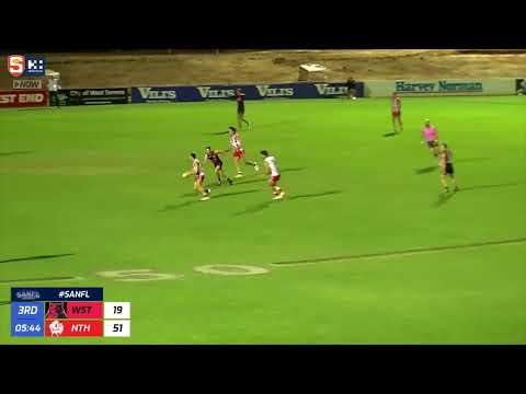 Rd 5 SANFL Snapshot - North's Will Combe with a sneaky intercept goal