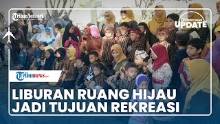 Masa Libur Sekolah, Ruang Terbuka Hijau di Monumen Simpang Lima Gumul Kediri Ramai Pengunjung
