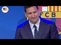 😭😭Les larmes de Léo Messi lors de sa dernière conférence de presse à Barçelone. traduction : Créole