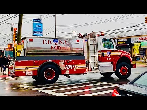 **VERY RARE CATCH** OF FDNY ENGINE 211 TRANSPORTING FDNY FOAM 167 RESPONDING TO 5TH ALARM FIRE, SI,.