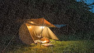 Solo Camping in Rain