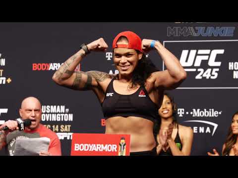 UFC 245: Amanda Nunes vs  Germaine de Randamie ceremonial weigh in staredown