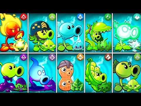 PvZ2 - All Pea & Mint Level 1 Plants Battlez - Who is Best Pair Plants?