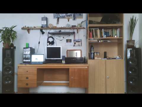 Insane power of 2 pillars home speakers. Mic was dead. 60-85% performance. Dynavoice  DF-8.