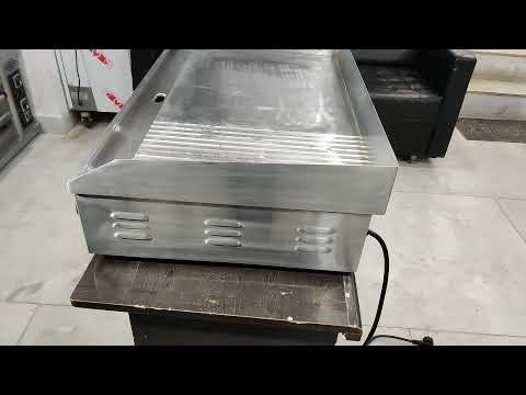 Silver pridebake electric griddle plate grooved, for commerc...