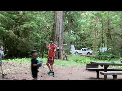 How a teenager plays basketball at La Wis Wis Campground.
