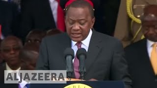 Kenyatta sworn in vows to unite Kenya after divisi