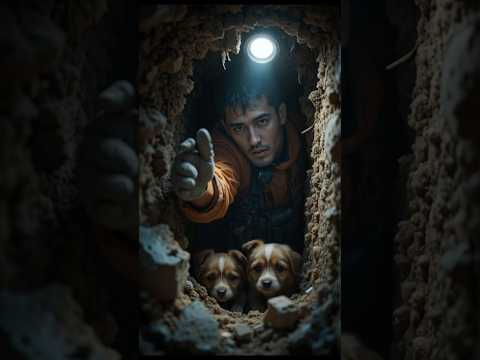 The Underground Miracle Saving Puppies from a Collapsed Tunnel  #rescue #shorts