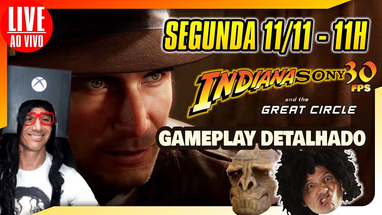 🔴 AO VIVO - SEGUNDA 11/11 - 11H Gameplay DETALHADO de  Indiana Jones e o Grande Circulo #bethesda